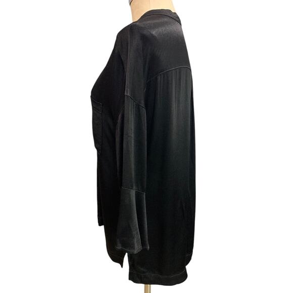Small mododoc los angeles Black Button Up Shirt Womens Silky - Picture 4 of 10
